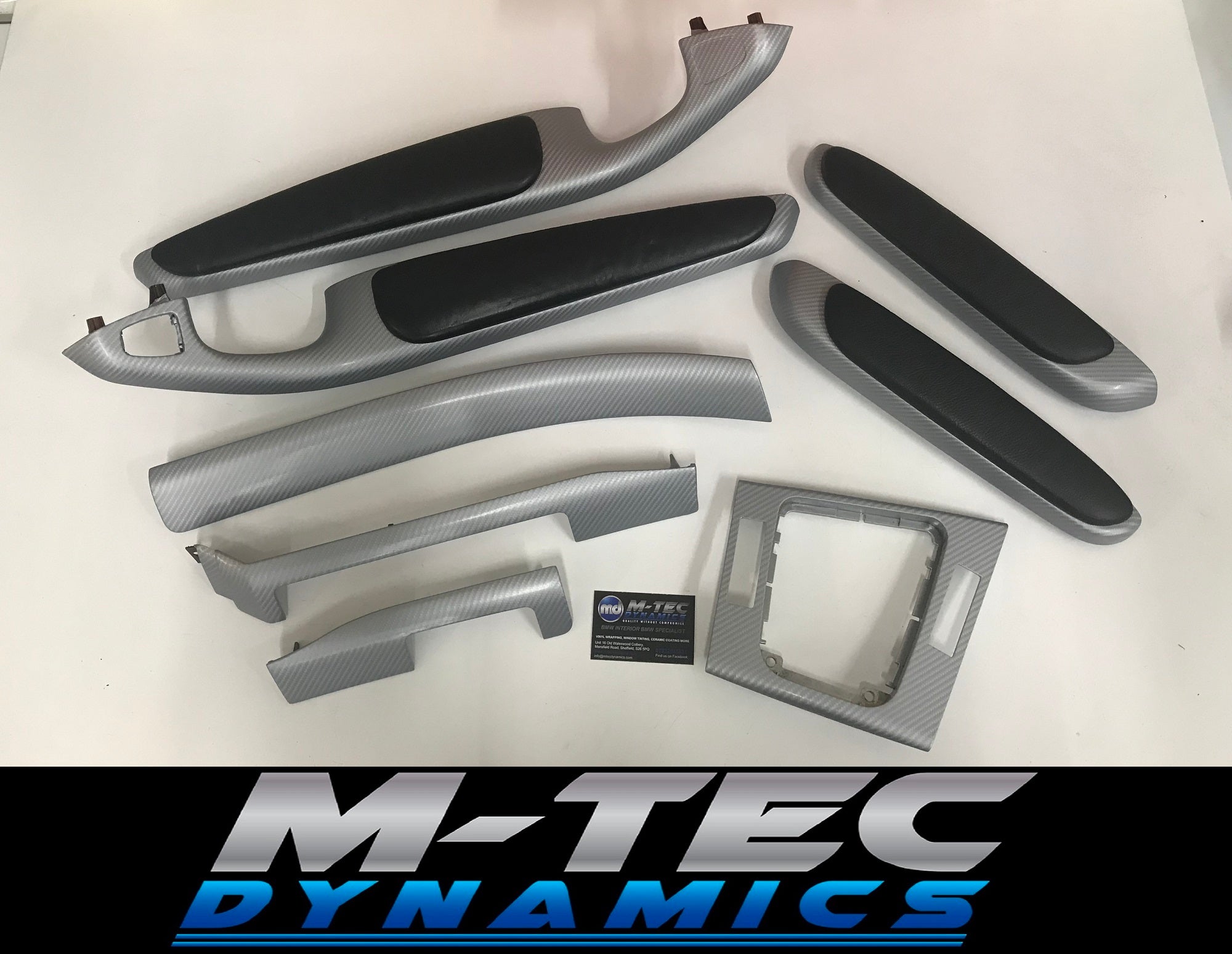 BMW E46 COUPE 4D GLOSSY SILVER CARBON TRIM SET